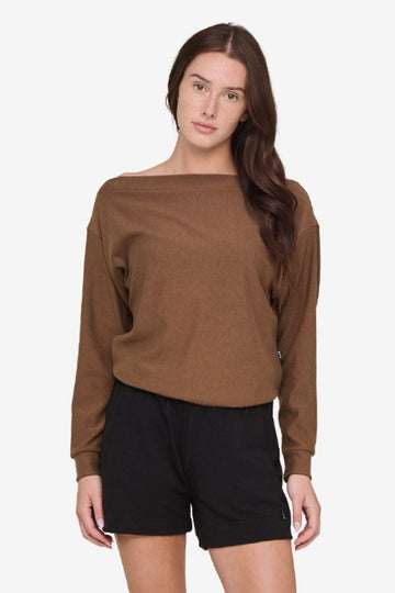 Boatneck Sweatshirt in Chai Lite