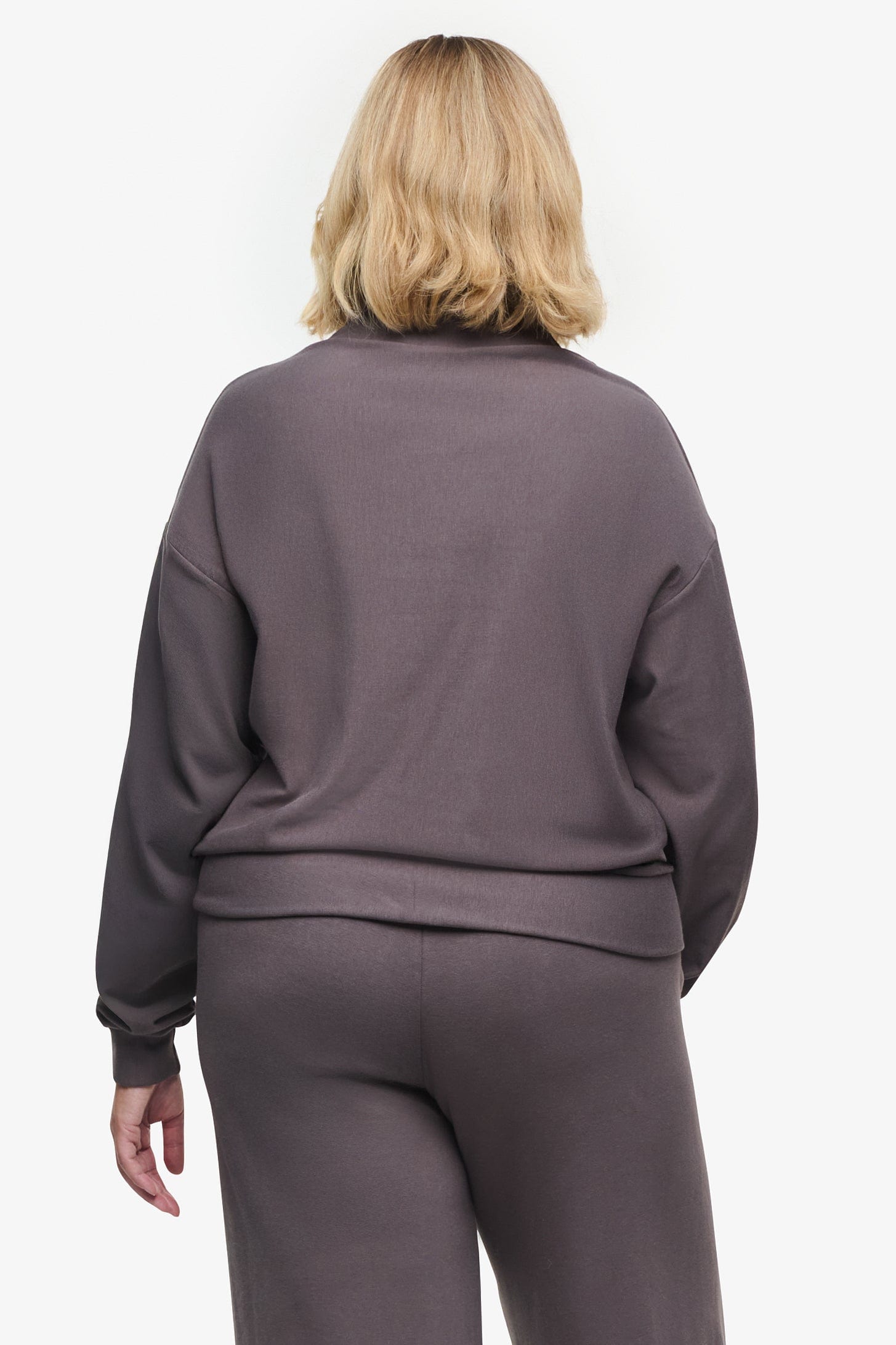 Freedom Quarter Zip Sweatshirt - Woman Quarter Zip Sweatshirt with side pocket in Grey | Daub & Design