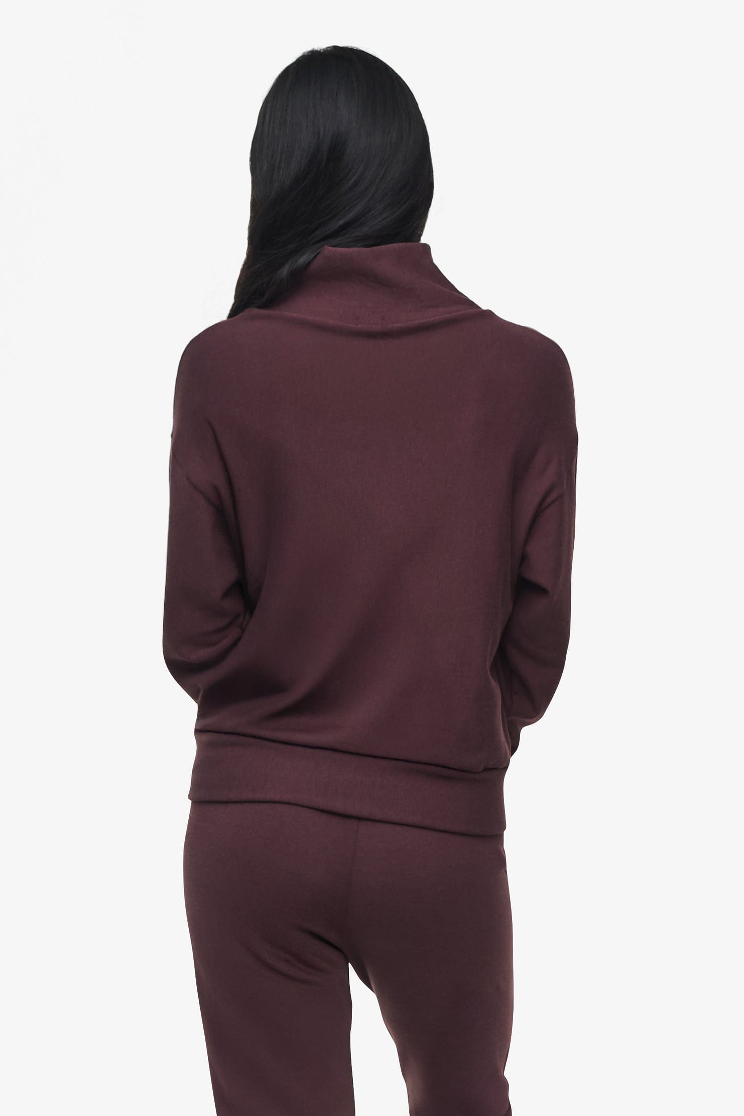 Freedom Quarter Zip Sweatshirt - Woman Quarter Zip Sweatshirt with side pocket in Brown | Daub & Design