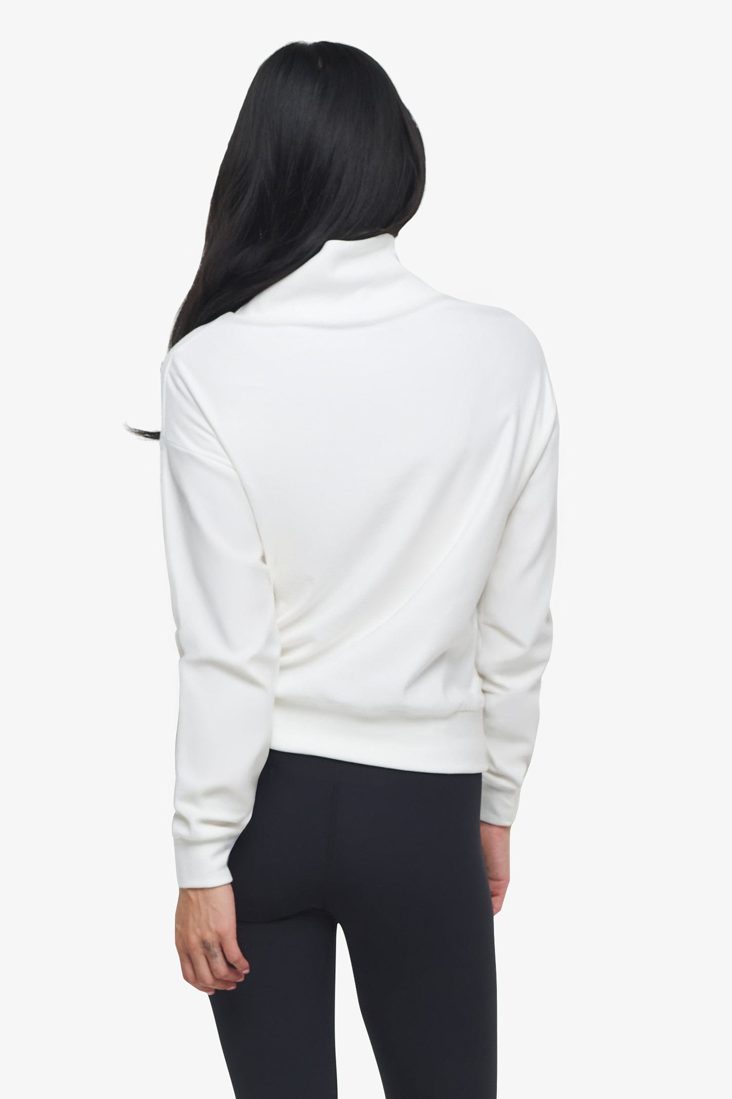 Freedom Quarter Zip Sweatshirt - Woman Quarter Zip Sweatshirt with side pocket in Ivory | Daub & Design