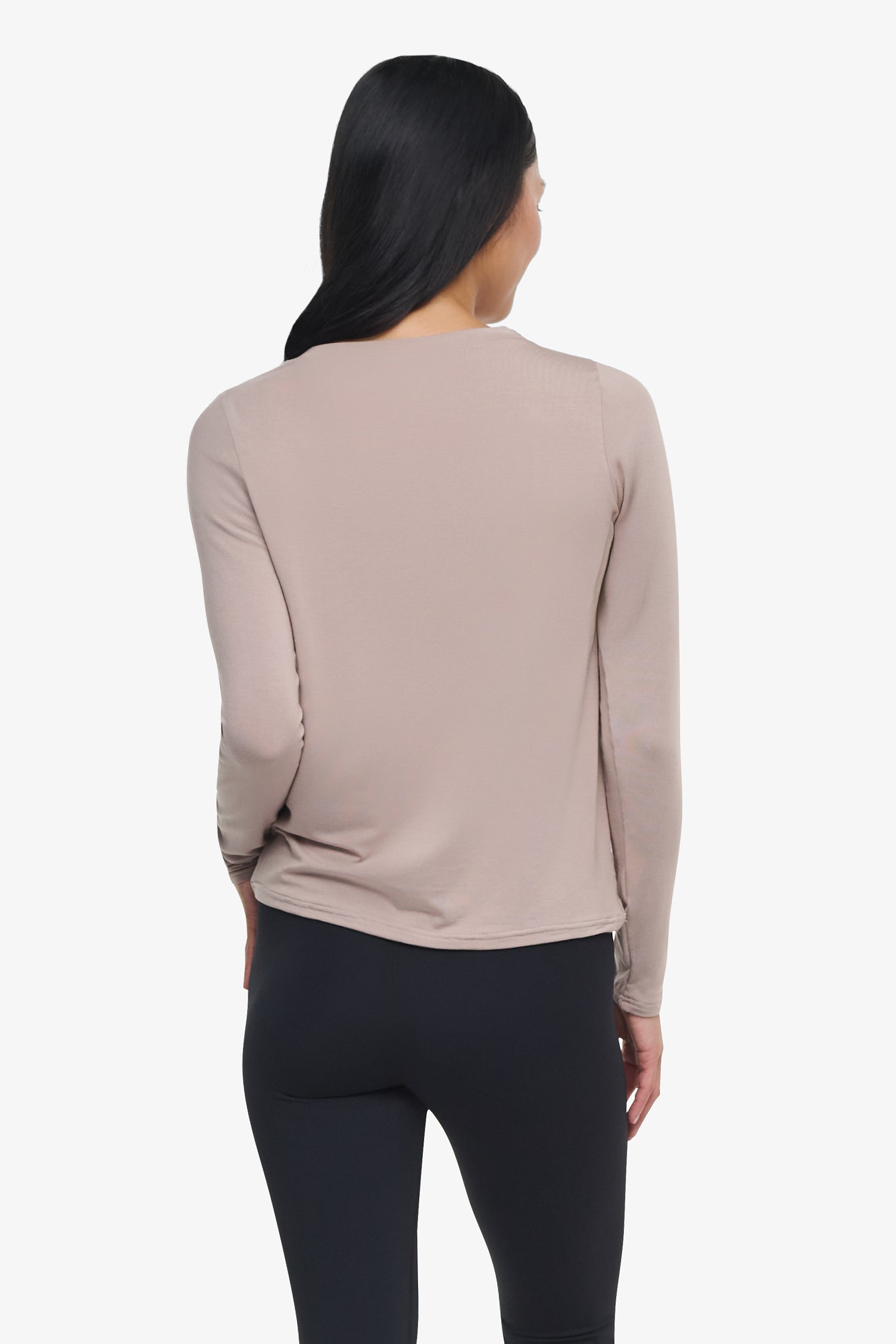 Leilani Longsleeve - Woman Long Sleeve with twist on the front in Beige | Daub & Design