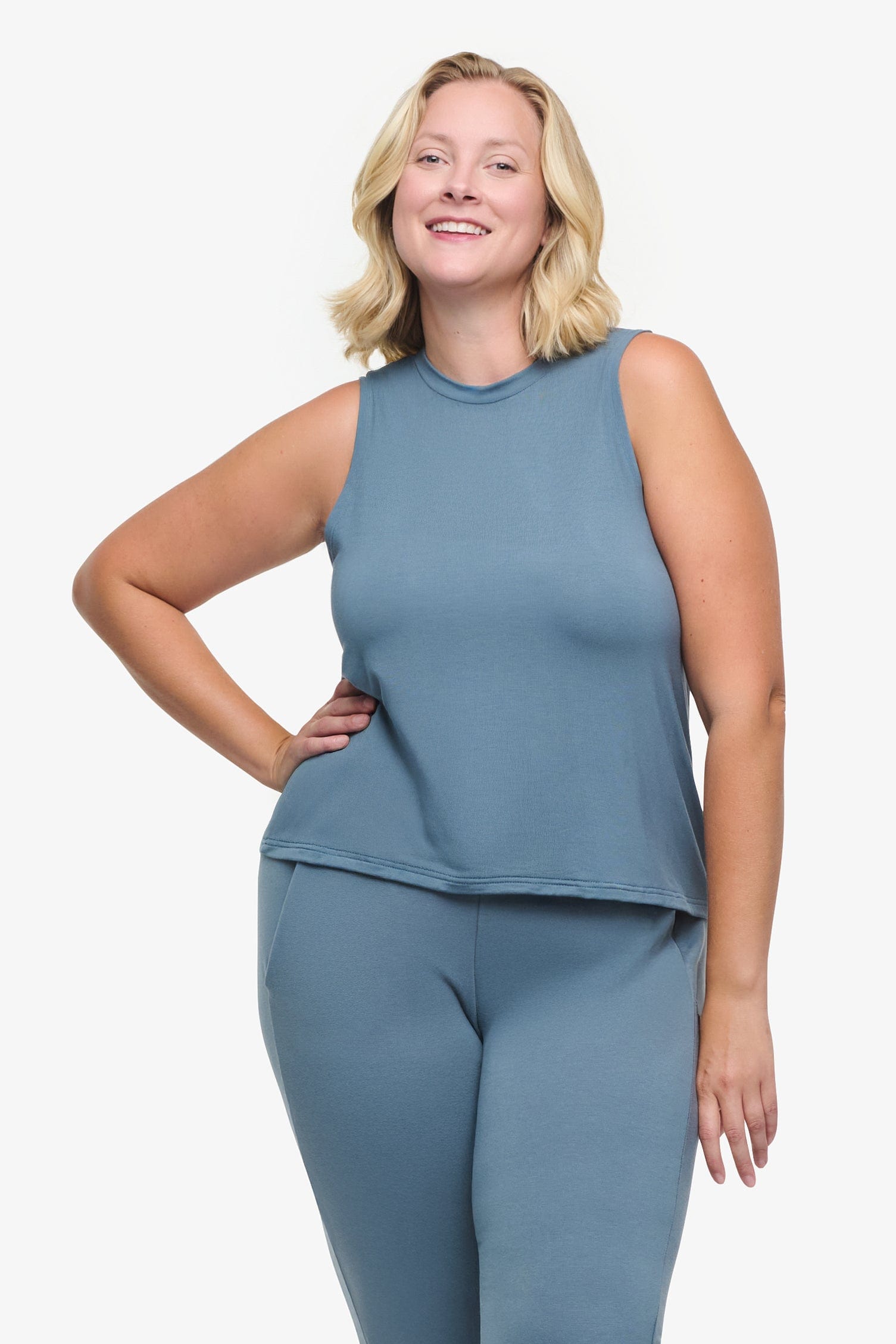 Maia Tank - Woman Tank Top in Blue Basalt | Daub & Design