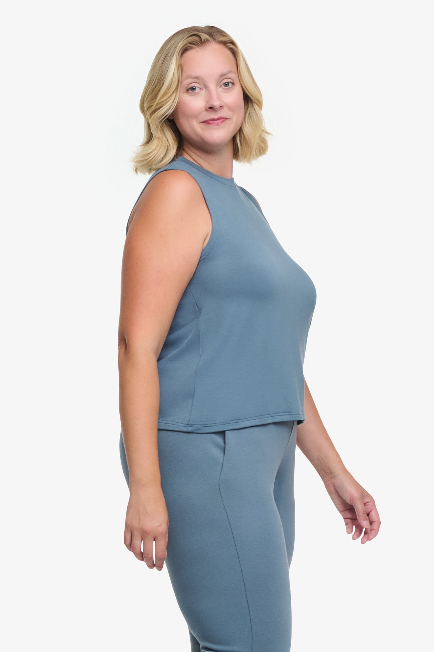 Maia Tank - Woman Tank Top in Blue Basalt | Daub & Design