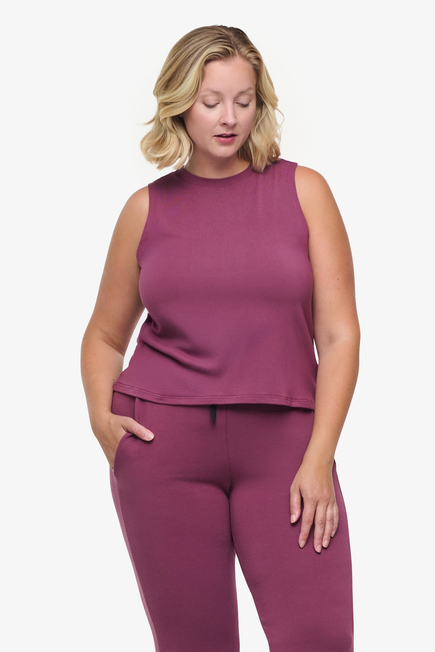 Maia Tank - Woman Tank Top in Deep Cool Pink | Daub & Design