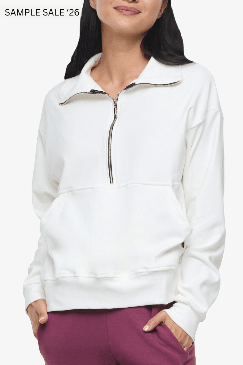 freedom half zip sweatshirt in ivory - xsmall [sample] #276 – Daub
