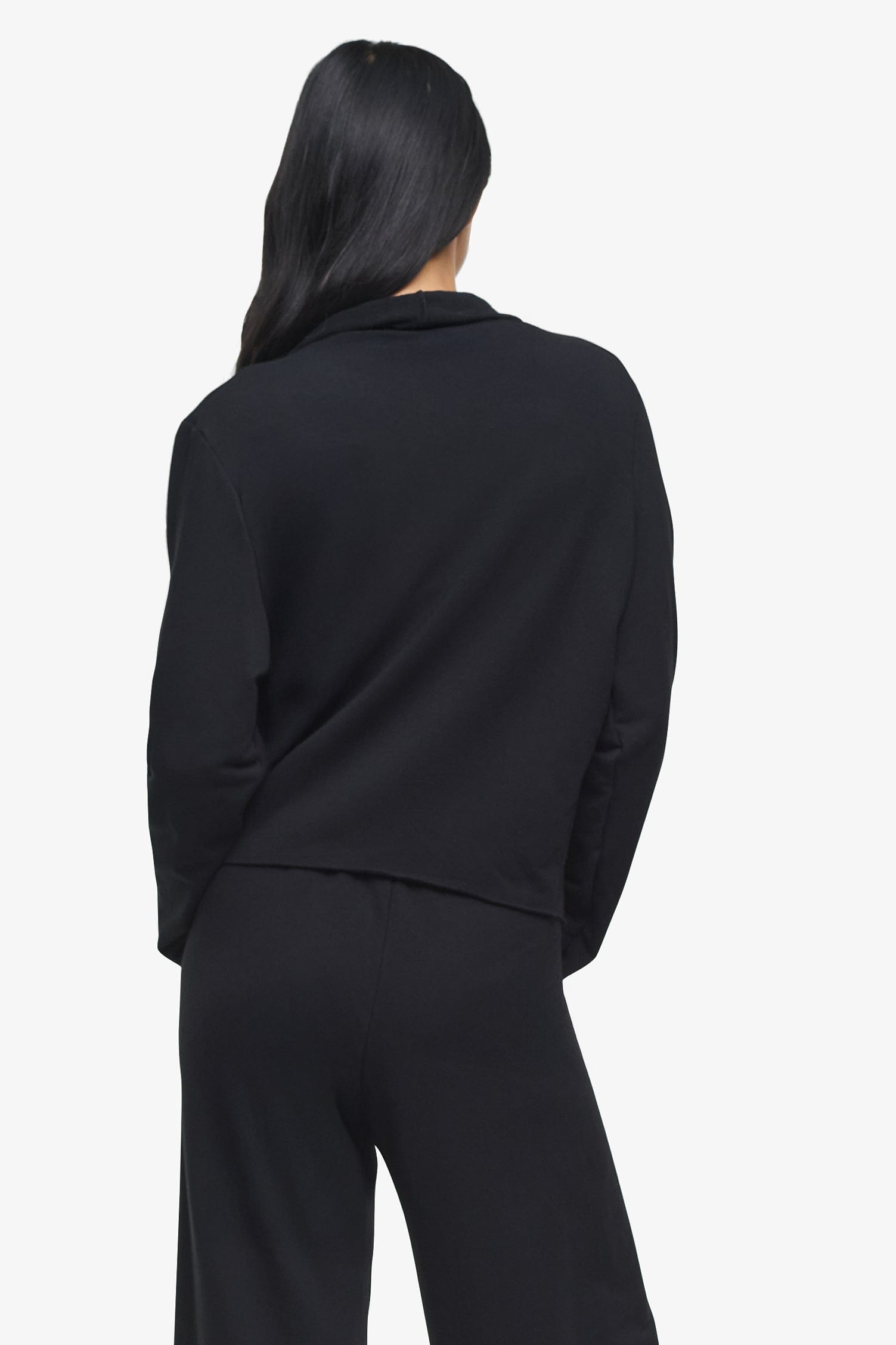 Sloane Jacket - Woman Fleece open Jacket in Black | Daub & Design