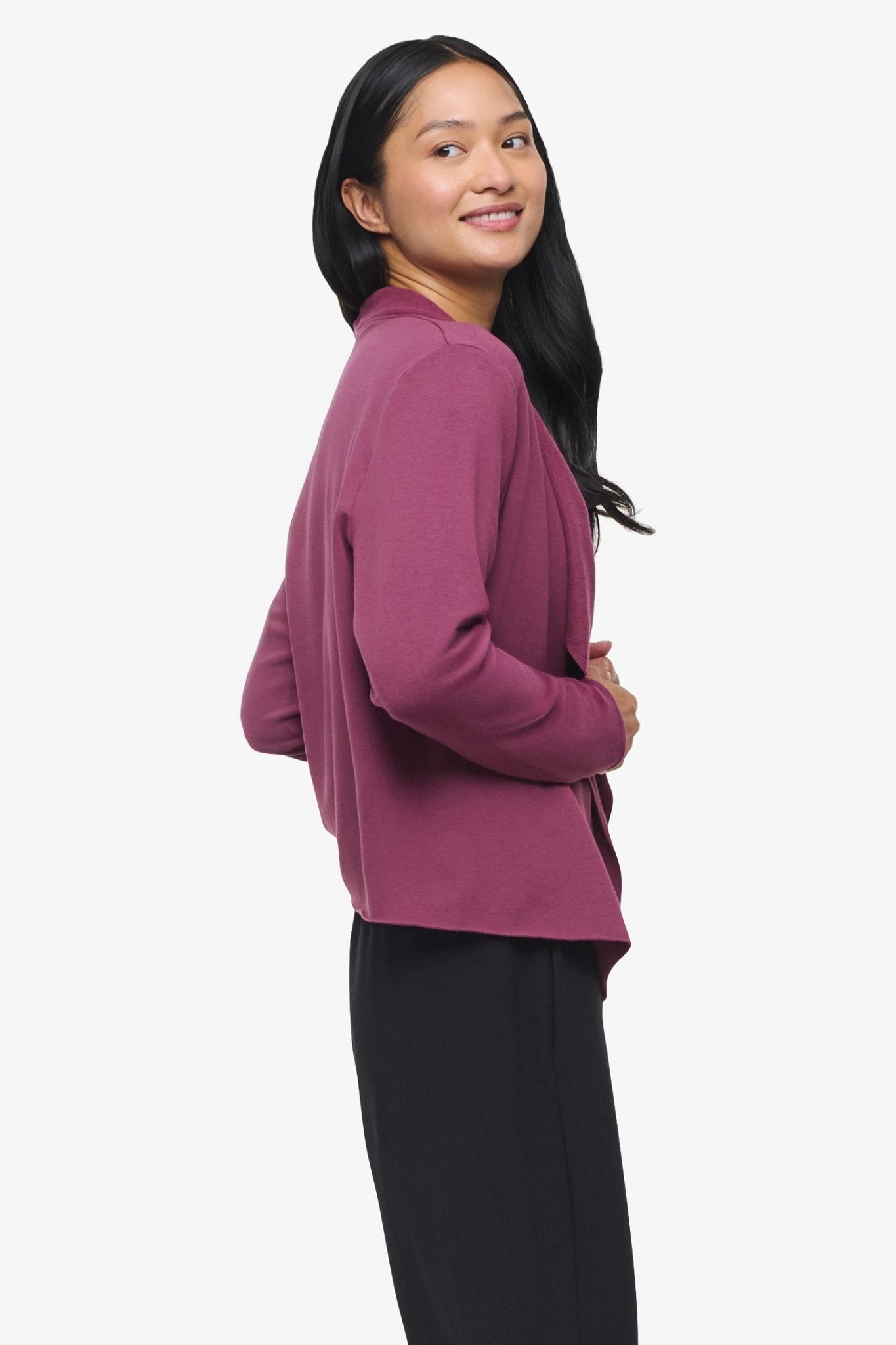 Sloane Jacket - Woman Fleece open Jacket in Deep Cool Pink | Daub & Design