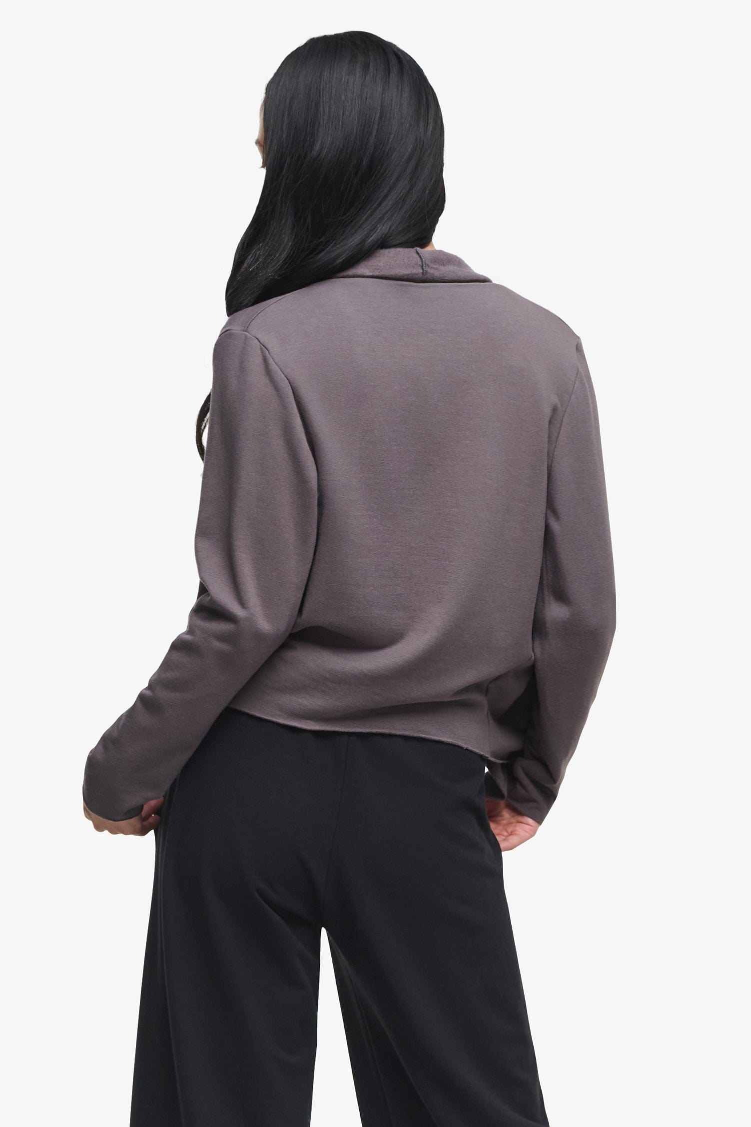 Sloane Jacket - Woman Fleece open Jacket in Grey | Daub & Design