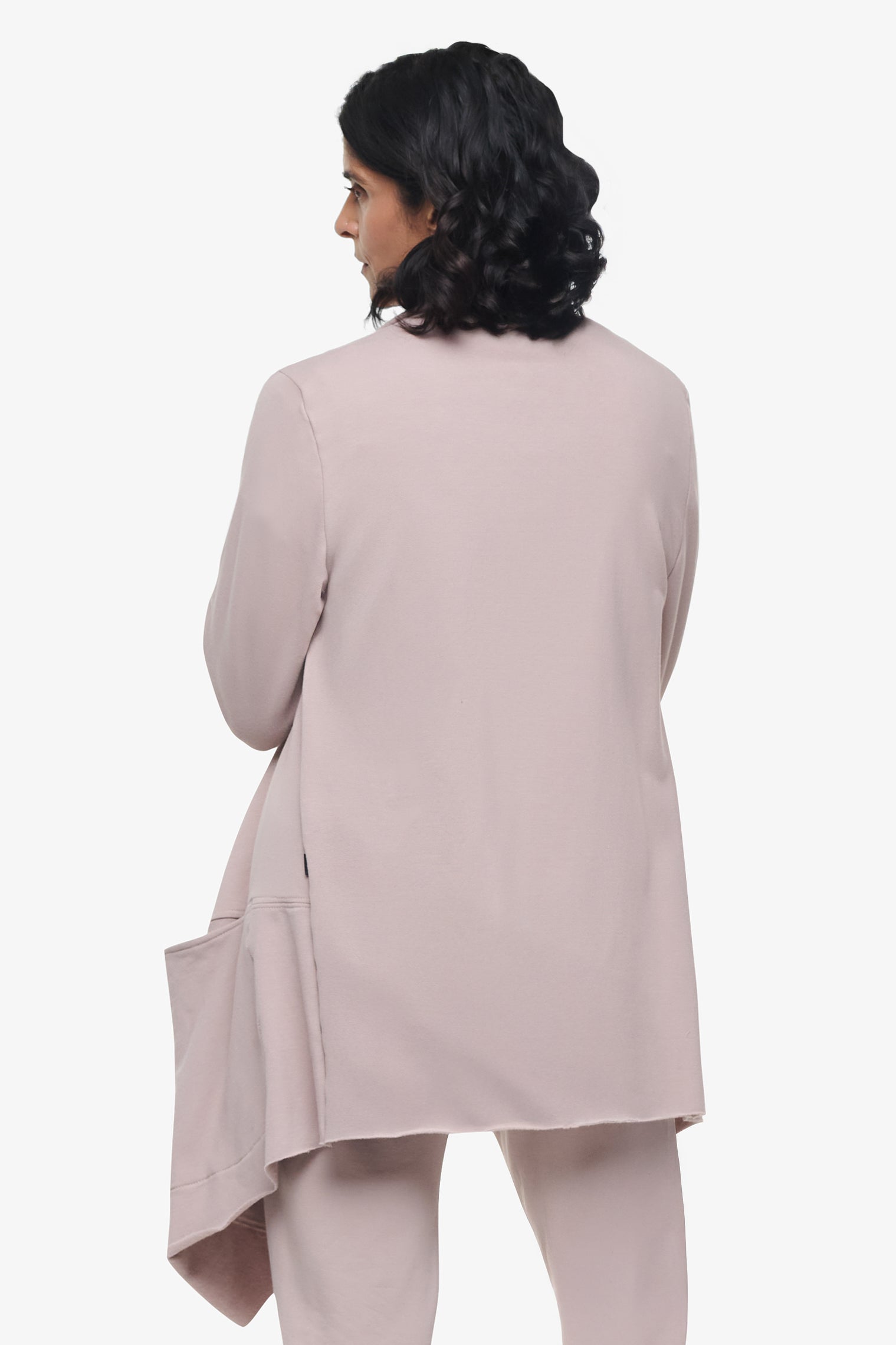Valencia Jacket - Woman Fleece open Jacket with big pockets in Beige | Daub & Design