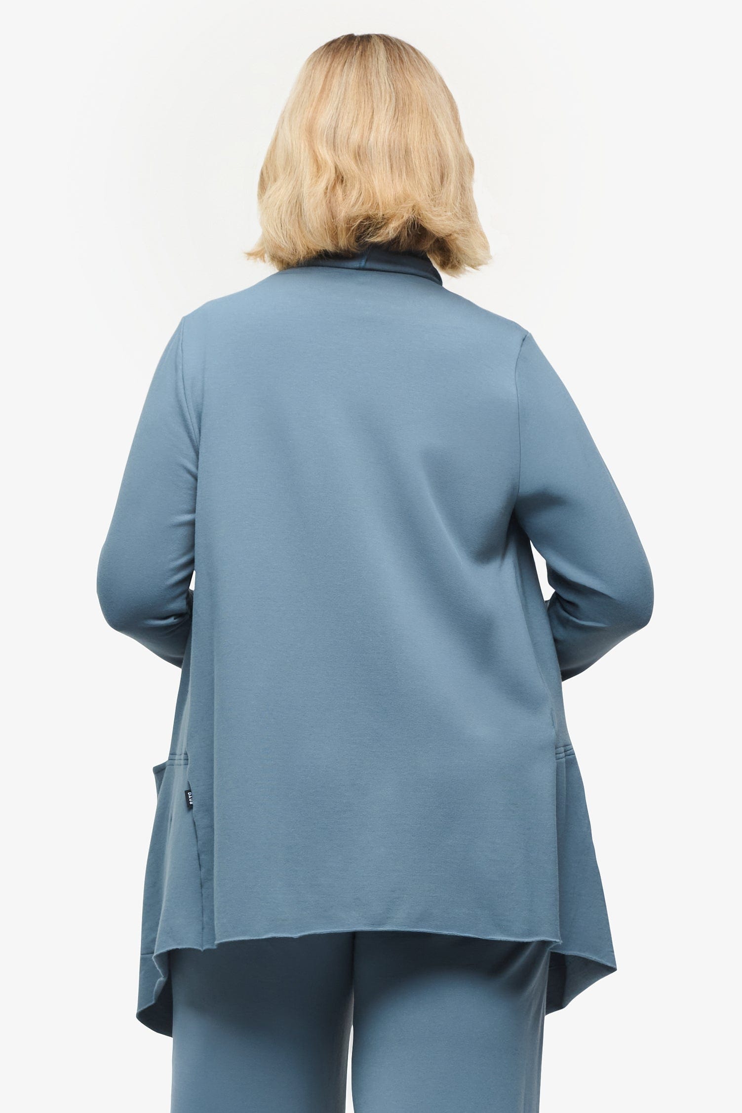 Valencia Jacket - Woman Fleece open Jacket with big pockets in Blue Basalt | Daub & Design
