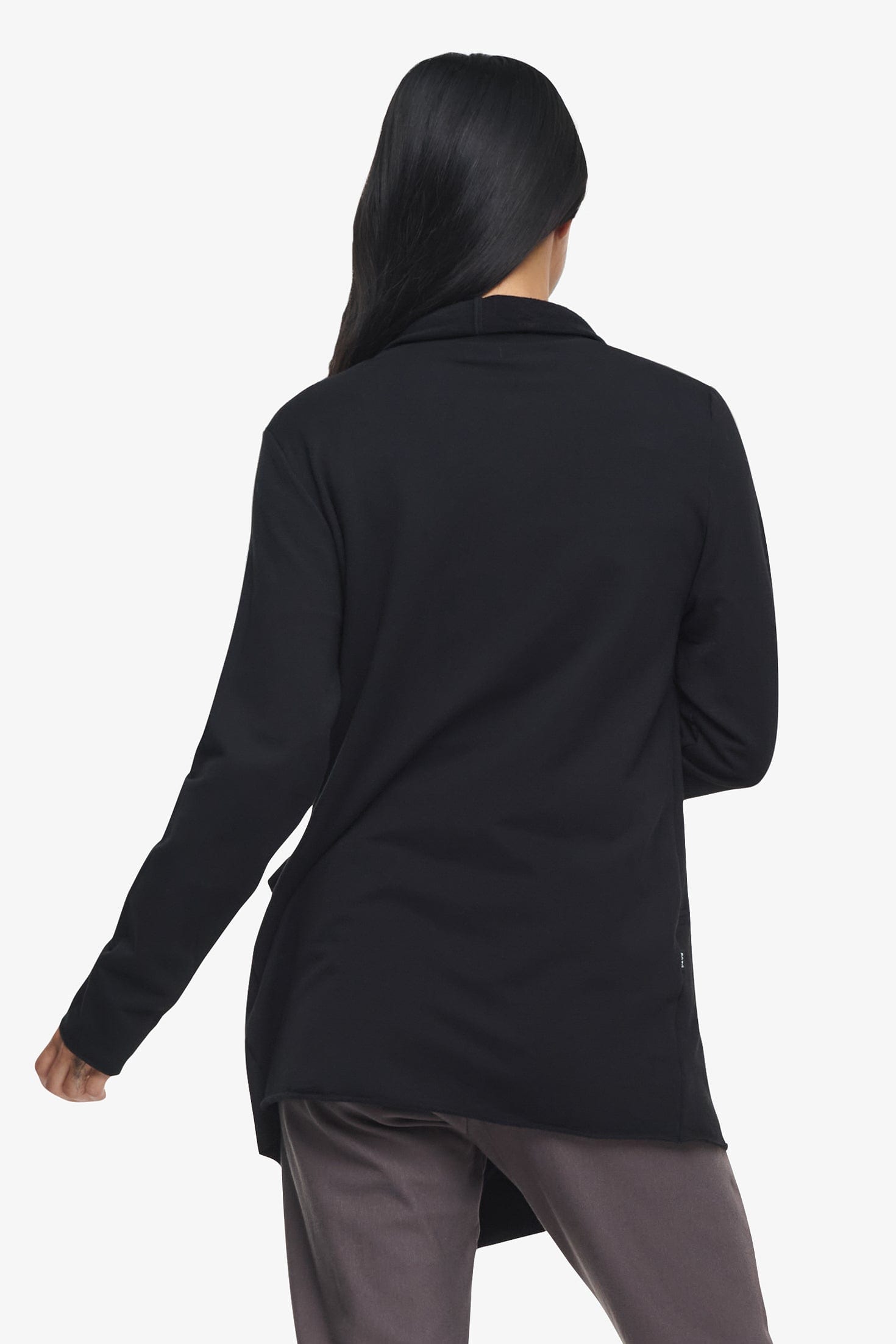 Valencia Jacket - Woman Fleece open Jacket with big pockets in Black | Daub & Design