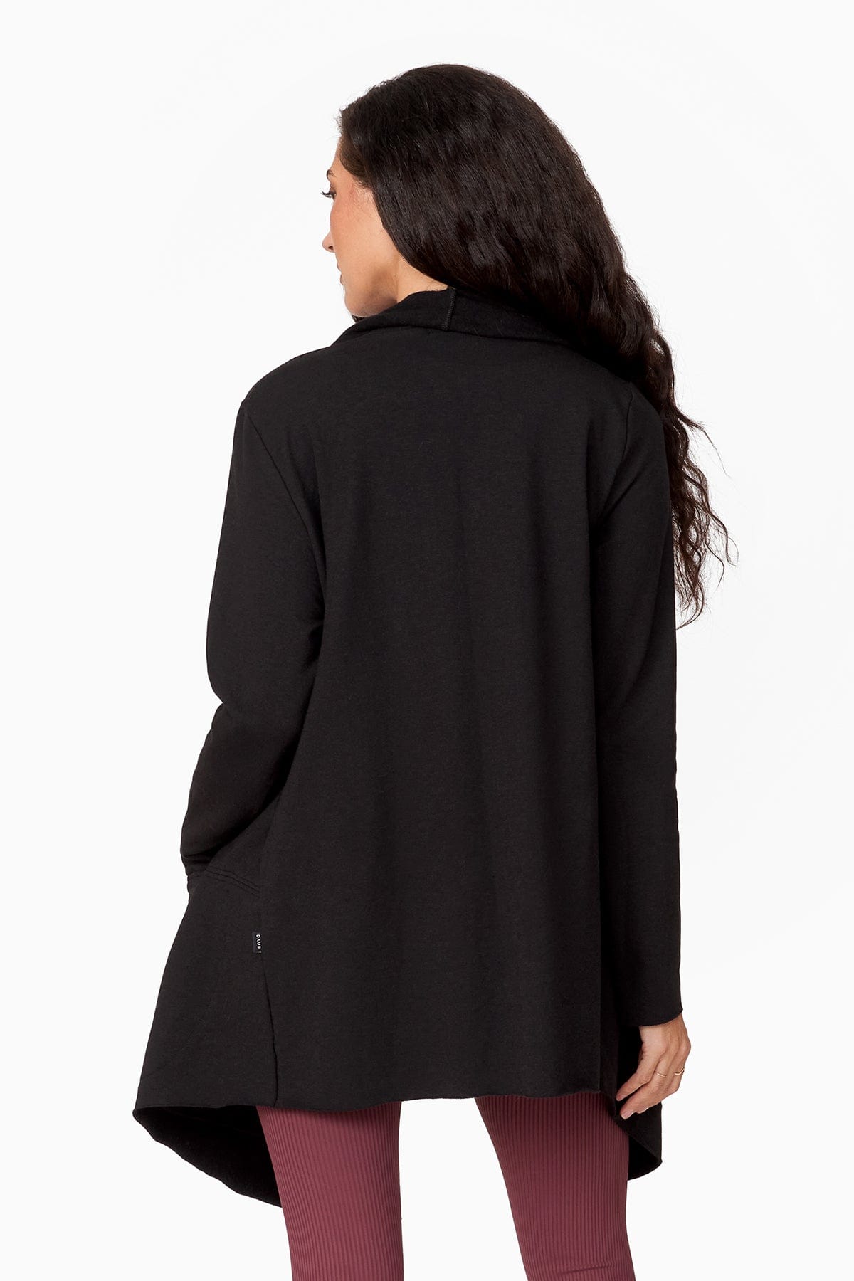 Valencia Jacket - Woman Fleece open Jacket with big pockets in Black | Daub & Design