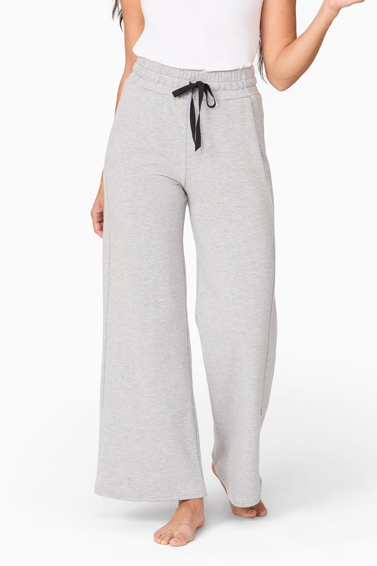 So Comfy Wide Leg Pant Cropped Length - Charcoal