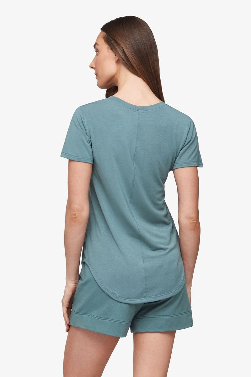 Avery Tee - Women's Basic T-Shirt in North Atlantic green - back | Daub + Design