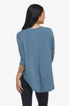 Ainsley Tee – Women’s Basic 3/4 length sleeve T-Shirt in Basalt Blue back | Daub + Design