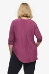 Ainsley Tee – Women’s Basic 3/4 length sleeve T-Shirt in deep cool pink back | Daub + Design