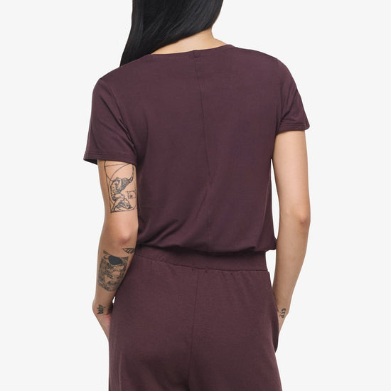 Avery Tee – Women’s Basic T-Shirt in brown back | Daub + Design