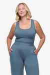 Basic Tank – Women’s Basic Ribbed Tank in Basalt Blue | Daub + Design 