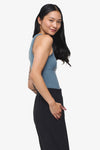 Basic Tank – Women’s Basic Ribbed Tank in Blue Basalt side | Daub + Design 