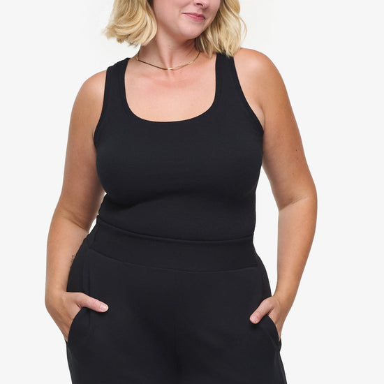 Basic Tank – Women’s Basic Ribbed Tank in Black side | Daub + Design 