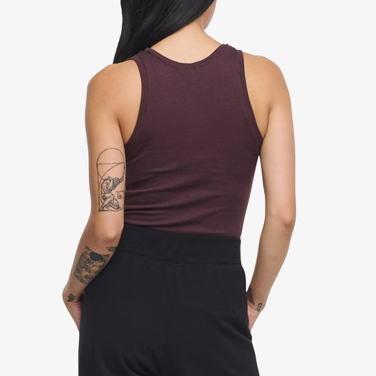 Basic Tank – Women’s Basic Ribbed Tank in Brown back | Daub + Design 