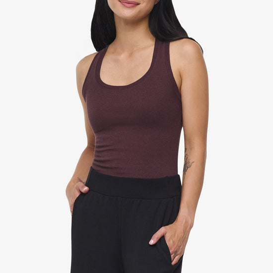 Basic Tank – Women’s Basic Ribbed Tank in Brown | Daub + Design 