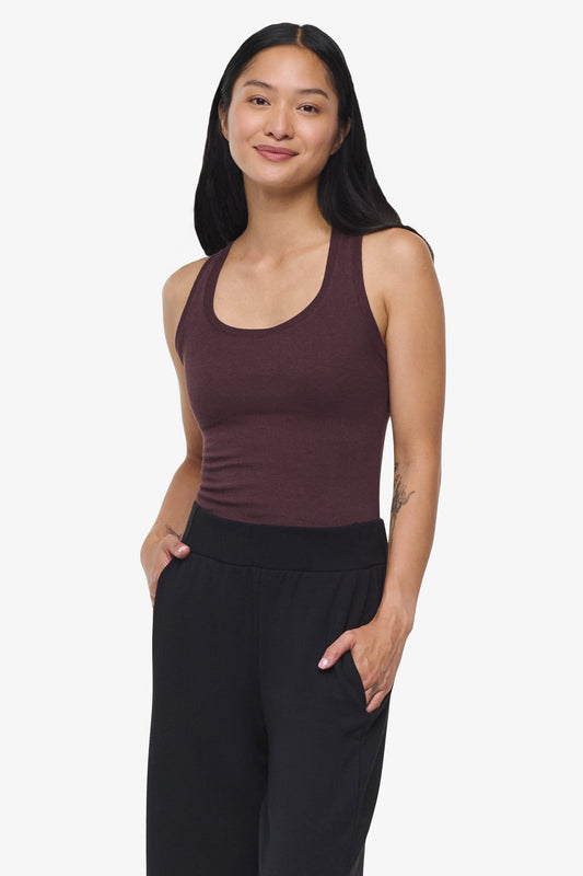 Basic Tank – Women’s Basic Ribbed Tank in Brown | Daub + Design 