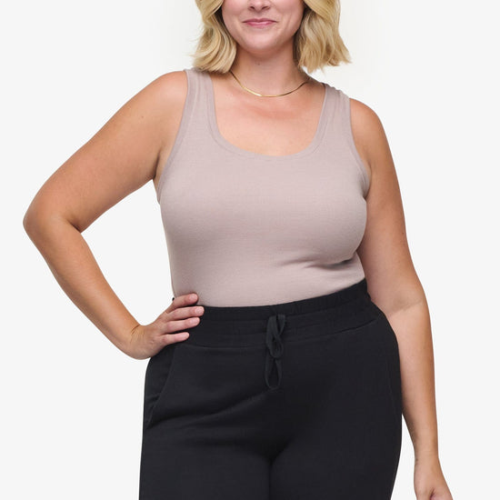 Basic Tank – Women’s Basic Ribbed Tank in Beige | Daub + Design 