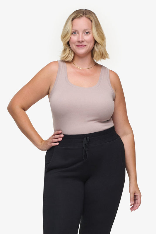 Basic Tank – Women’s Basic Ribbed Tank in Beige | Daub + Design 