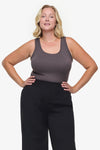 Basic Tank – Women’s Basic Ribbed Tank in Grey front | Daub + Design 