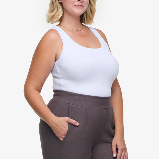 Basic Tank – Women’s Basic Ribbed Tank in White  | Daub + Design 