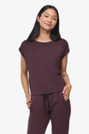 Box Tee - Woman boxy sleeveless tee in brown | Daub & Design