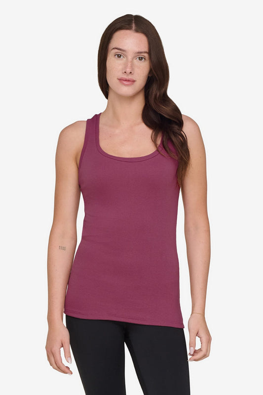 Basic Tank – Women’s Basic Ribbed Tank in Deep Cool Pink | Daub + Design 