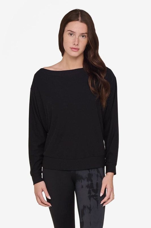 Boatneck Sweatshirt in Black