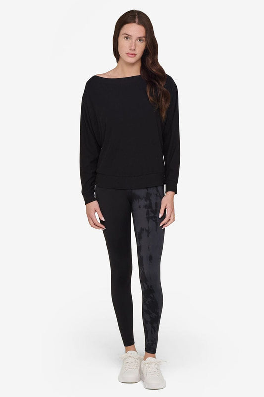 Boatneck Sweatshirt in Black