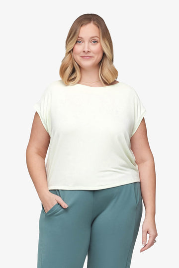 Box Tee - Women's Basic T-Shirt in Sea Glass mint - front| Daub + Design