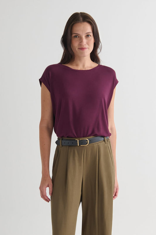 Box Tee in Syrah