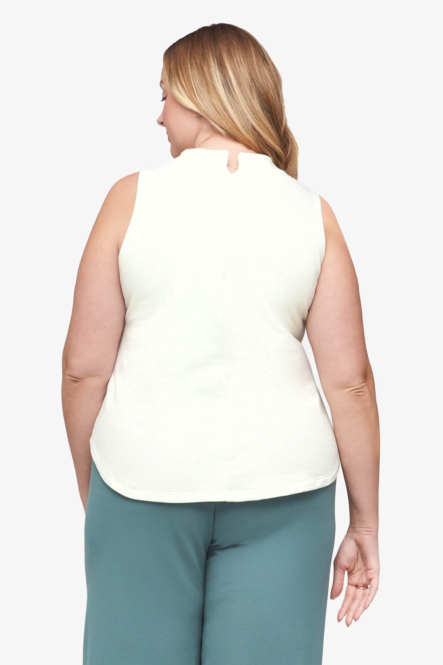 Briar Sleeveless Top  - Women's Basic tank top with mock neck in Sea Glass mint | Daub + Design