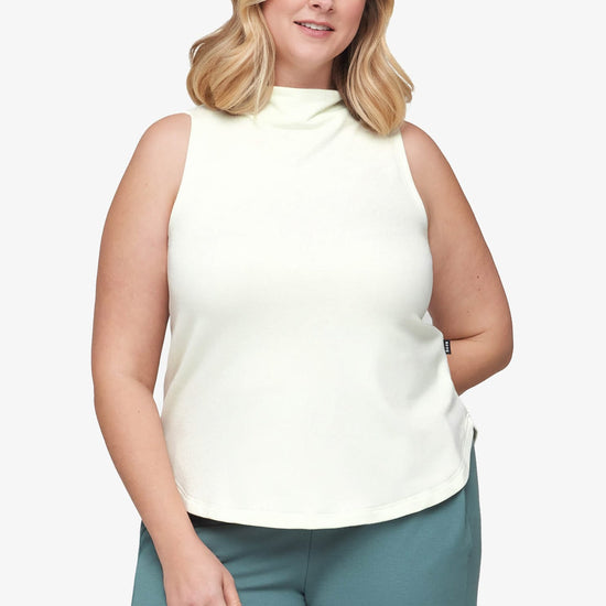Briar Sleeveless Top  - Women's Basic tank top with mock neck in Sea Glass mint | Daub + Design