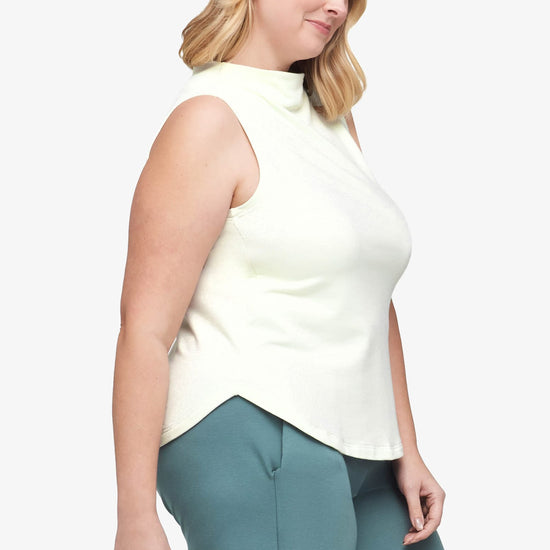 Briar Sleeveless Top  - Women's Basic tank top with mock neck in Sea Glass mint | Daub + Design