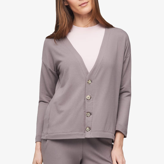 Cove Cardigan  - Women's Basic 4 buttons cardigan in Driftwood grey | Daub + Design
