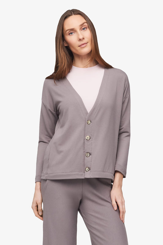 Cove Cardigan  - Women's Basic 4 buttons cardigan in Driftwood grey | Daub + Design