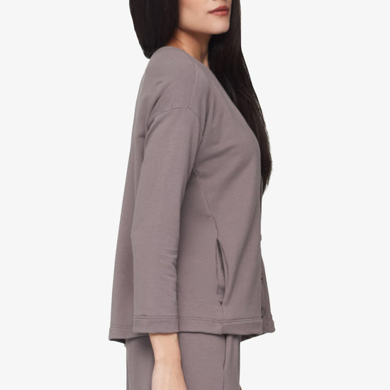 Cove Cardigan  - Women's Basic 4 buttons cardigan in Driftwood grey | Daub + Design