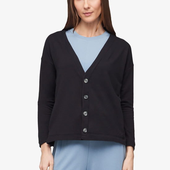 Cove Cardigan  - Women's Basic 4 buttons cardigan in black | Daub + Design