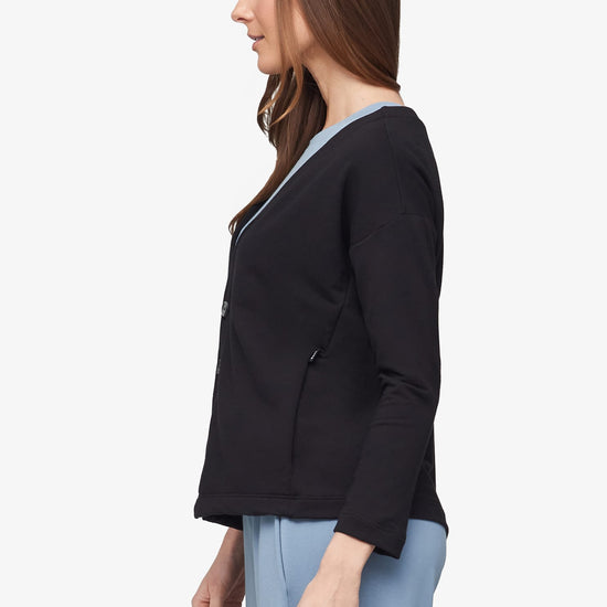 Cove Cardigan  - Women's Basic 4 buttons cardigan in black | Daub + 