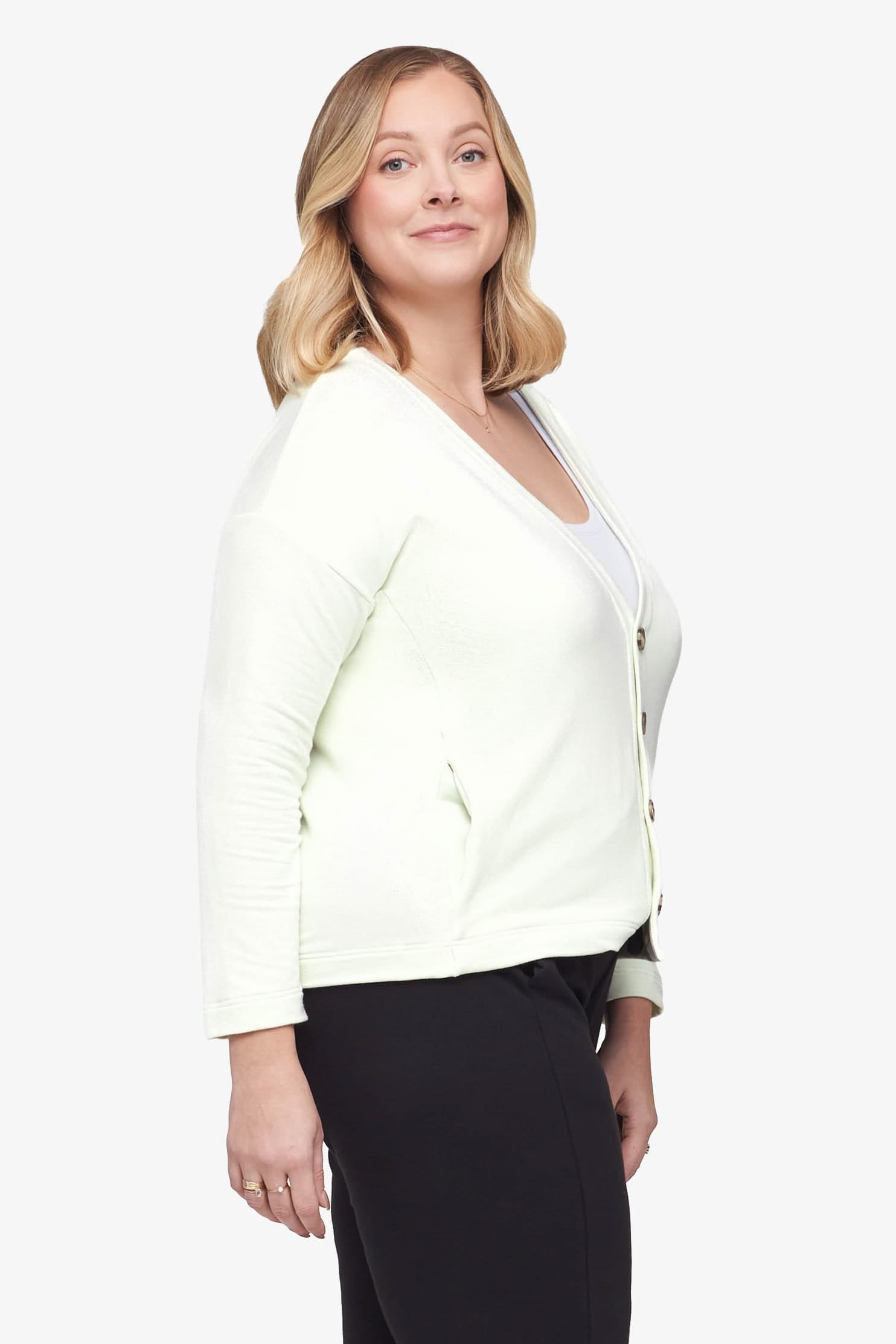 Cove Cardigan  - Women's Basic 4 buttons cardigan in Sea Glass mint | Daub + Design