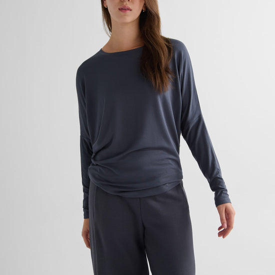 Dolman Longsleeve in Ash - Women's Long Sleeve Top in Ash Grey | DAUB