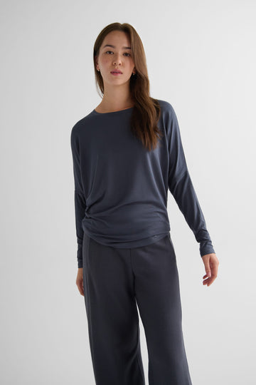 Dolman Longsleeve in Ash - Women's Long Sleeve Top in Ash Grey | DAUB