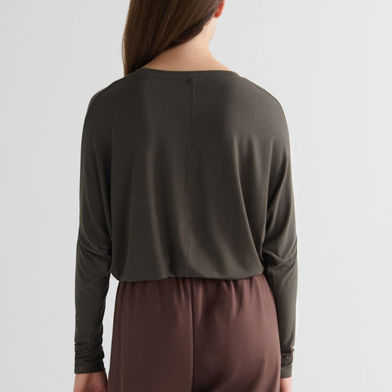 Dolman Longsleeve in Spruce - Women's Long Sleeve Top in Spruce Green | DAUB
