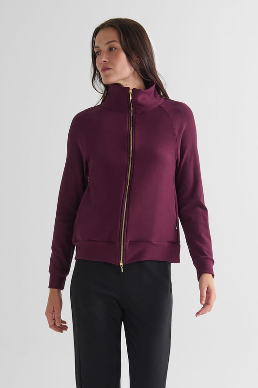 Freedom Full Zip Sweatshirt in Syrah - Women's Full Zip Fleece Sweatshirt in Burgundy | DAUB